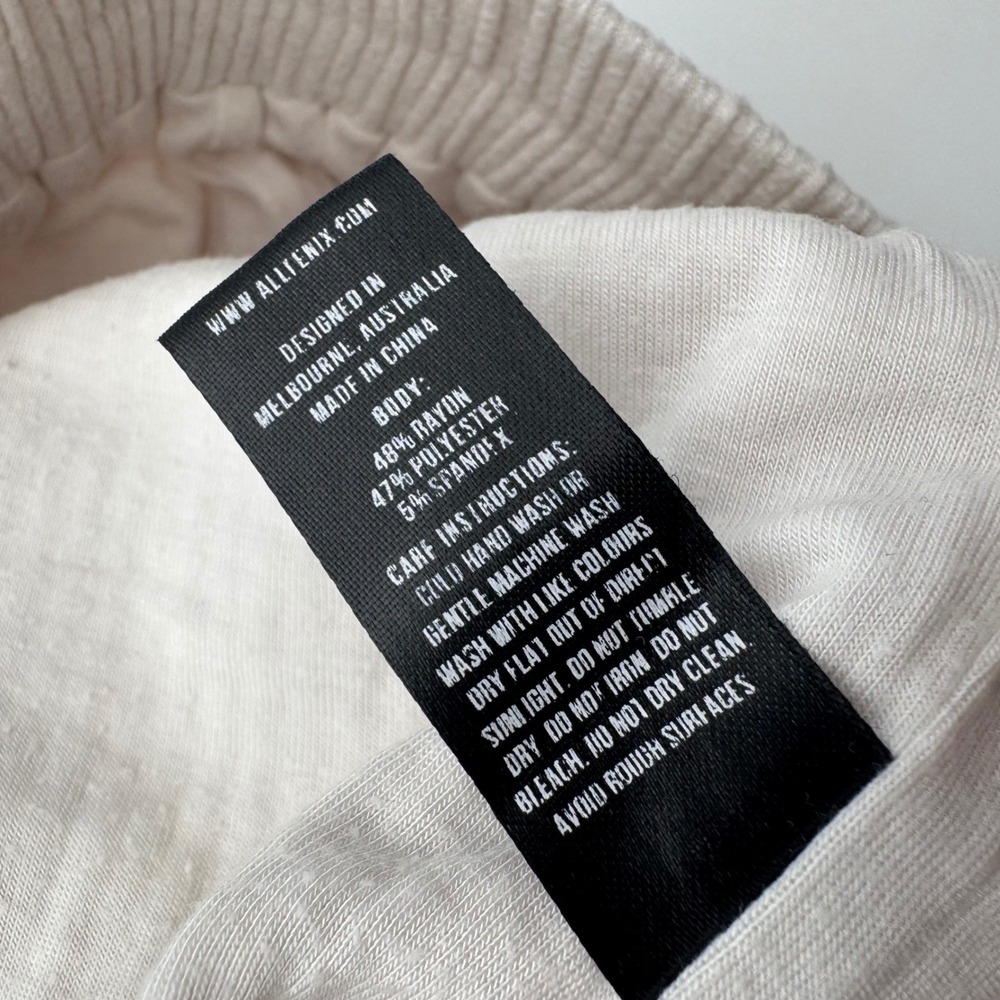 Allfenix Ribbed Knit Lounge Shorts Oatmeal Cream Beige Elastic Waist Pockets L - Picture 5 of 7